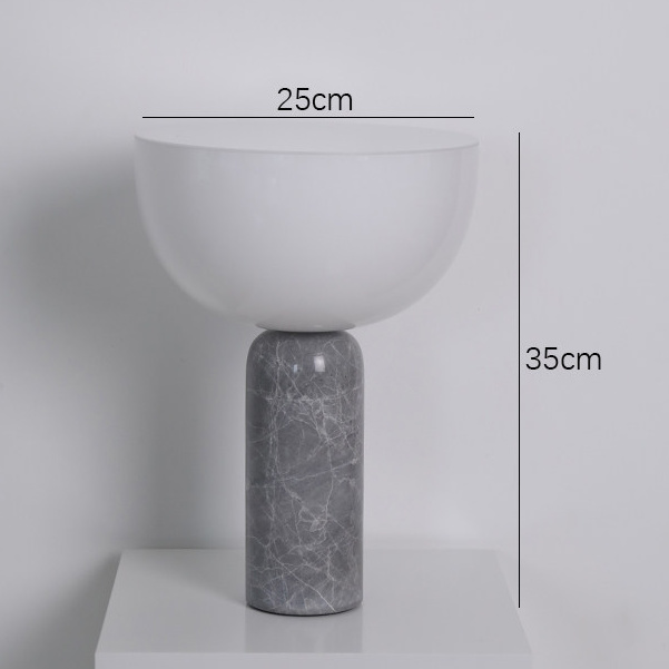 Kizornuu Modern Inverted Dome Marble Table Lamp Kizornuu Modern Inverted Dome Marble Table Lamp Grey Dimensions