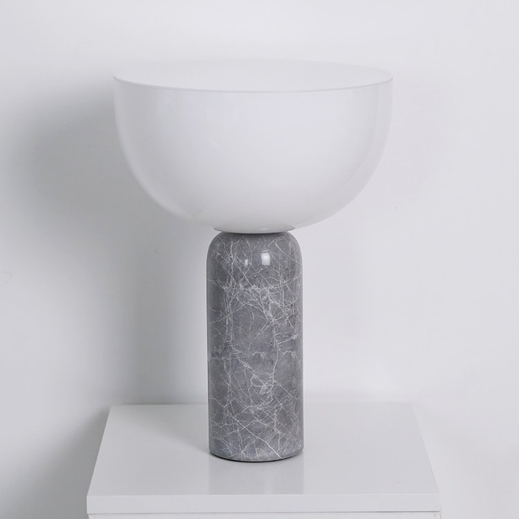 Kizornuu Modern Inverted Dome Marble Table Lamp Kizornuu Modern Inverted Dome Marble Table Lamp Grey Minimalist