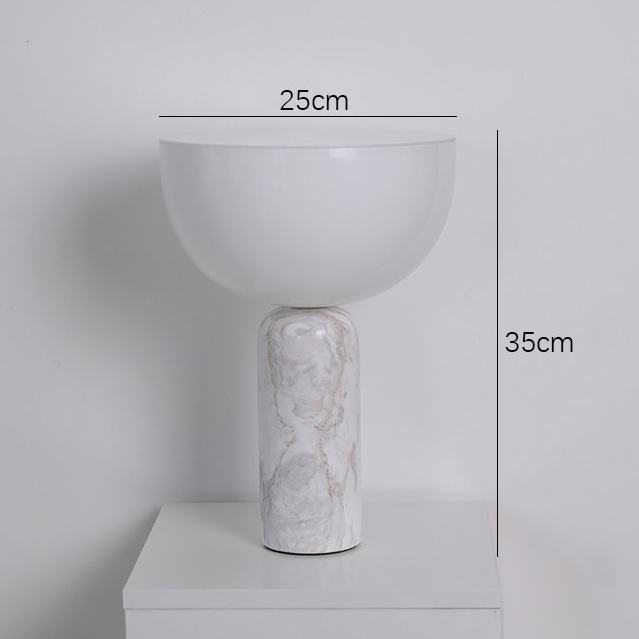 Kizornuu Modern Inverted Dome Marble Table Lamp Kizornuu Modern Inverted Dome Marble Table Lamp White Dimensions