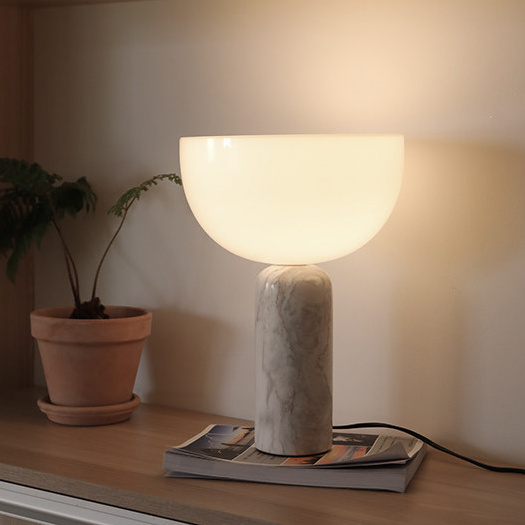 Kizornuu Modern Inverted Dome Marble Table Lamp Kizornuu Modern Inverted Dome Marble Table Lamp White Warm Glow