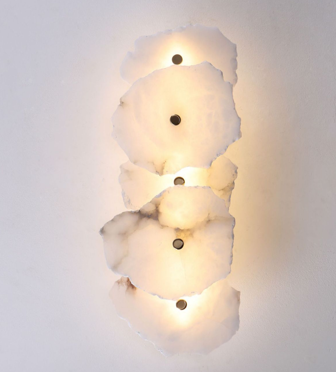 Nordlyra Luxury/Glam Alabaster Shard Wall Light Nordlyra Luxury Glam Alabaster Shard Wall Light Brushed Gold Ambient Lighting
