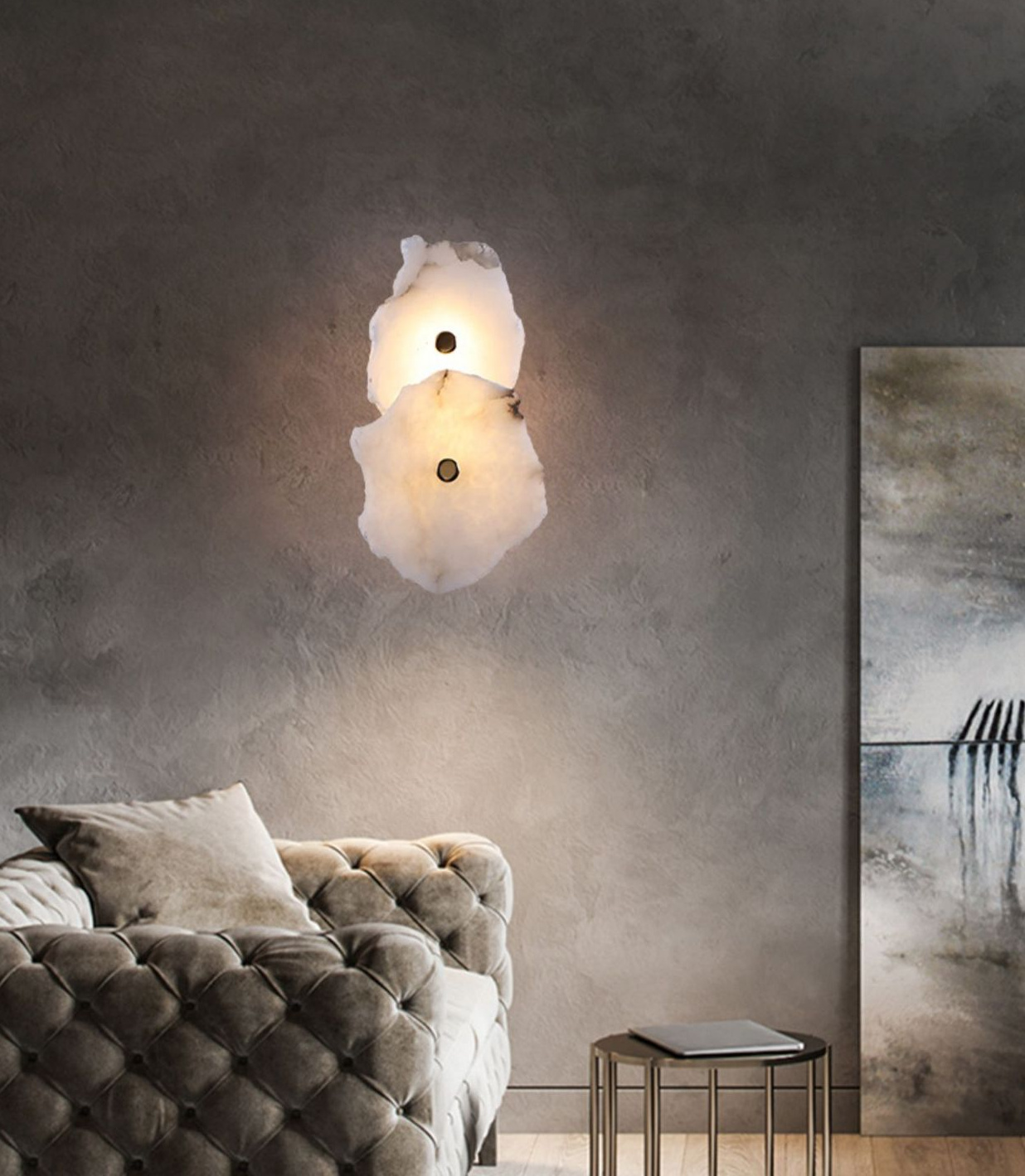 Nordlyra Luxury/Glam Alabaster Shard Wall Light Nordlyra Luxury Glam Alabaster Shard Wall Light Living Room Condo