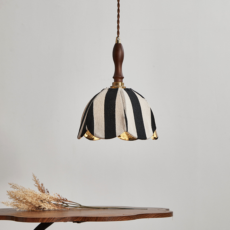 Orvendal Vintage Striped Petal Cloth Shade Pendant Light Orvendal Vintage Retro Striped Petal Cloth Shade Pendant Light Dining Room