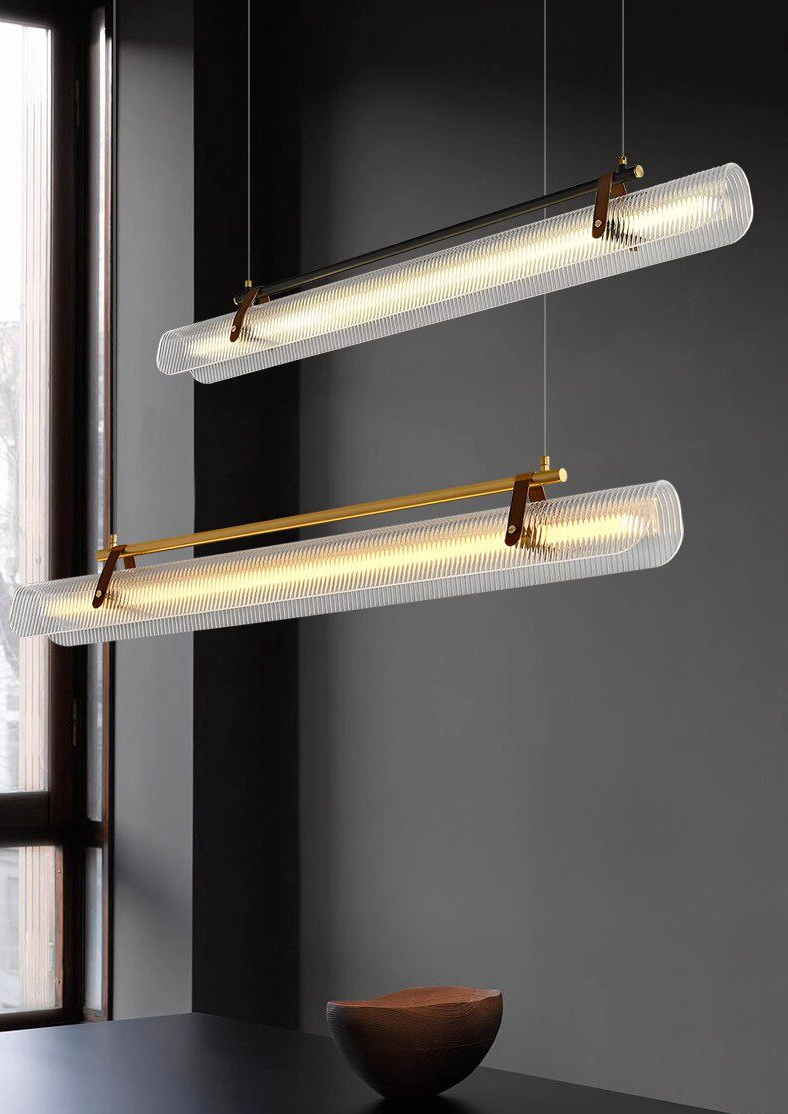 Parduusa Modern Striped Sheet Linear Bar Pendant Light Parduusa Modern Striped Sheet Linear Bar Pendant Light Black All Variants