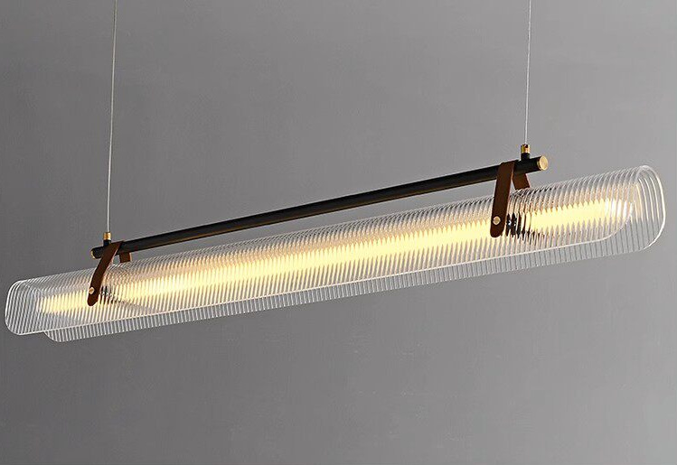Parduusa Modern Striped Sheet Linear Bar Pendant Light Parduusa Modern Striped Sheet Linear Bar Pendant Light Black Warm Glow