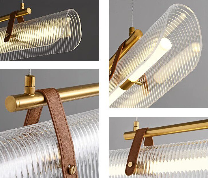 Parduusa Modern Striped Sheet Linear Bar Pendant Light Parduusa Modern Striped Sheet Linear Bar Pendant Light Close Up