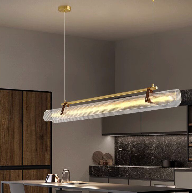 Parduusa Modern Striped Sheet Linear Bar Pendant Light Parduusa Modern Striped Sheet Linear Bar Pendant Light Dining Room Apartment