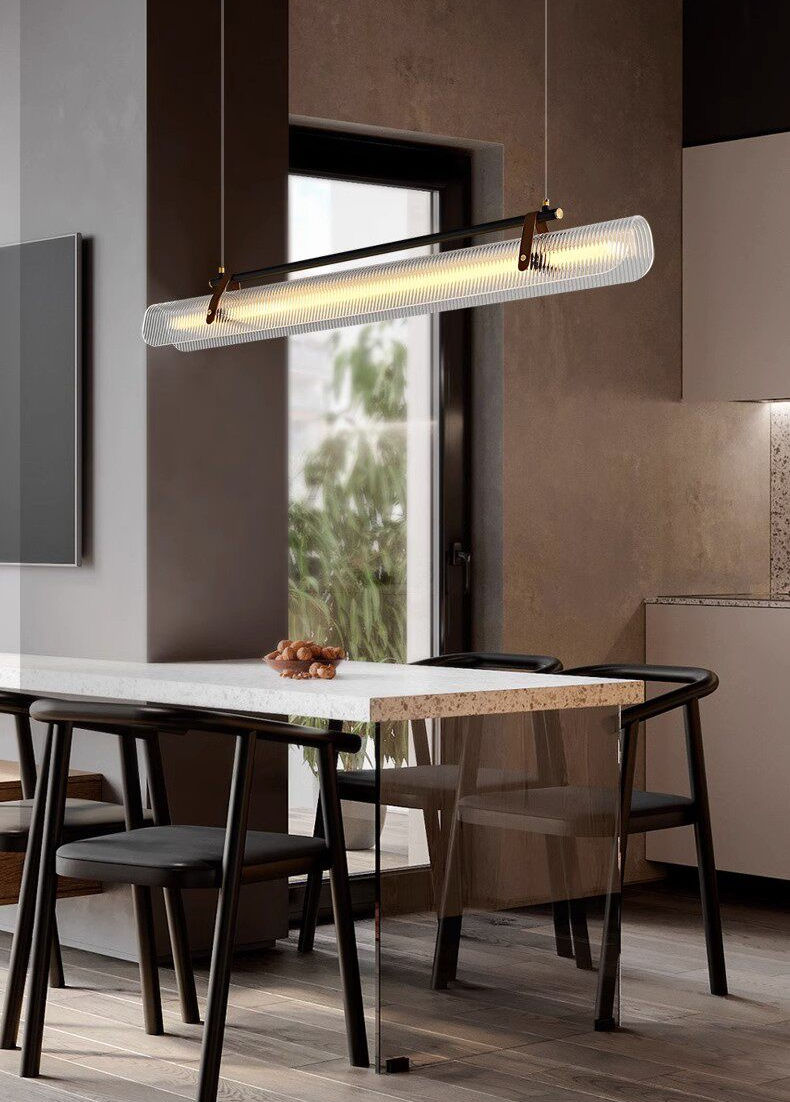 Parduusa Modern Striped Sheet Linear Bar Pendant Light Parduusa Modern Striped Sheet Linear Bar Pendant Light Dining Room Hdb