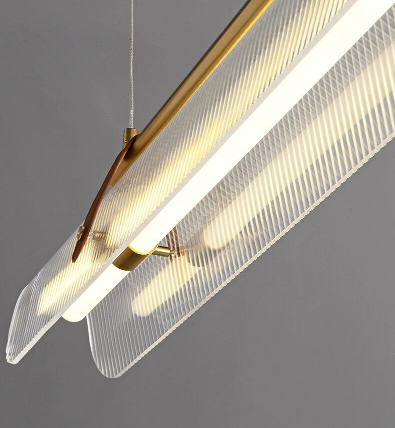 Parduusa Modern Striped Sheet Linear Bar Pendant Light Parduusa Modern Striped Sheet Linear Bar Pendant Light Gold Warm Glow