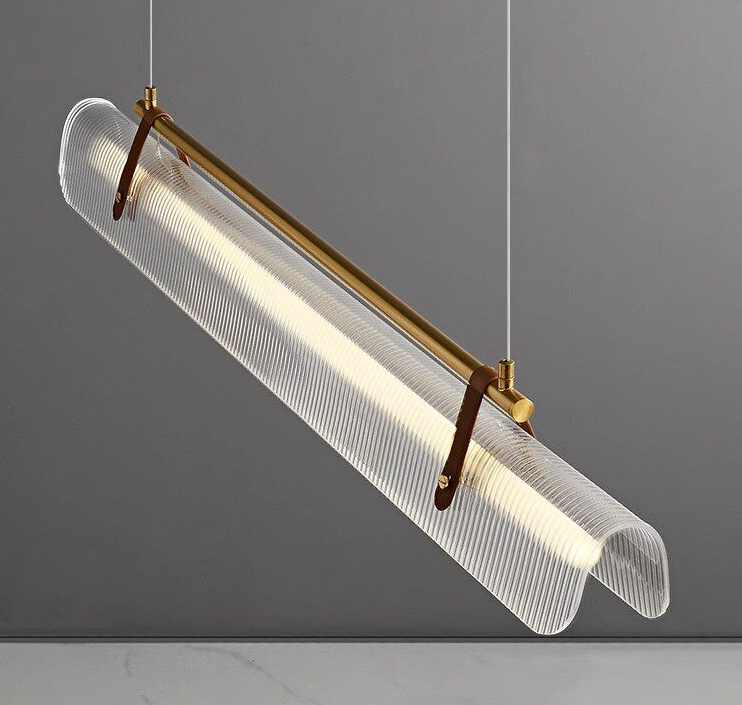 Parduusa Modern Striped Sheet Linear Bar Pendant Light Parduusa Modern Striped Sheet Linear Bar Pendant Light Led