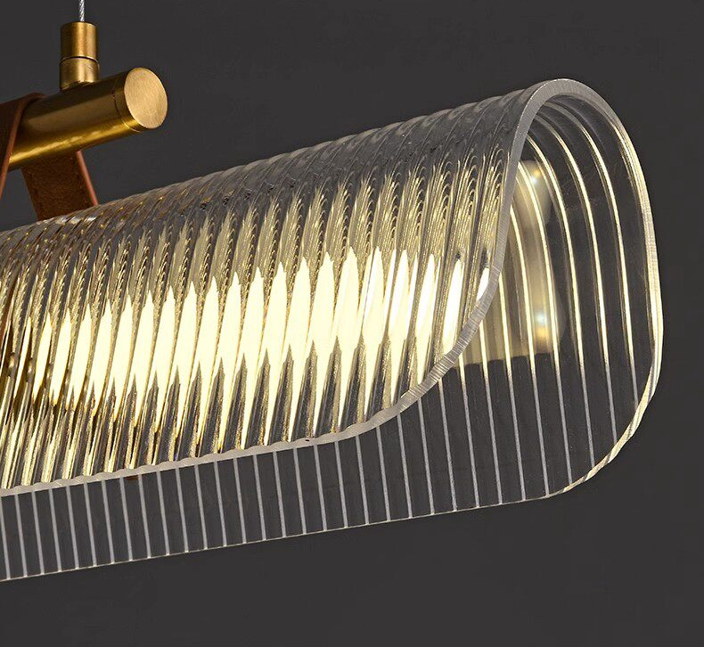 Parduusa Modern Striped Sheet Linear Bar Pendant Light Parduusa Modern Striped Sheet Linear Bar Pendant Light Warm Glow