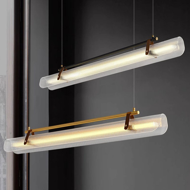 Parduusa Modern Striped Sheet Linear Bar Pendant Light Parduusa Modern Striped Sheet Linear Bar Pendant Light