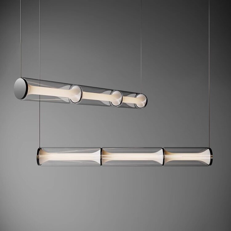 Parduutino Modern Glass Tube Linear Pendant Light Parduutino Modern Glass Tube Linear Pendant Light Black