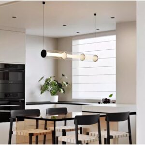 Home Parduutino Modern Glass Tube Linear Pendant Light Dining Room Hdb