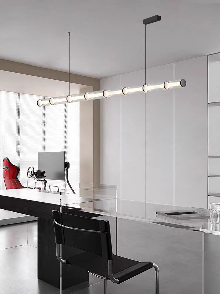 Parduutino Modern Glass Tube Linear Pendant Light Parduutino Modern Glass Tube Linear Pendant Light Home Office Apartment