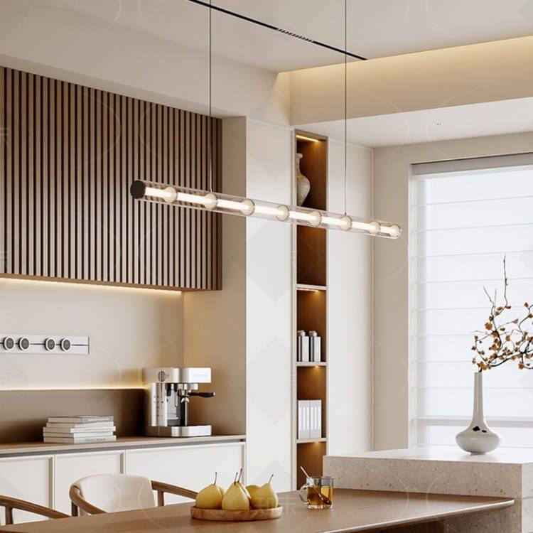 Parduutino Modern Glass Tube Linear Pendant Light Parduutino Modern Glass Tube Linear Pendant Light Kitchen Bto