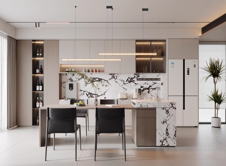 Parduutino Modern Glass Tube Linear Pendant Light Parduutino Modern Glass Tube Linear Pendant Light Kitchen Island Landed House