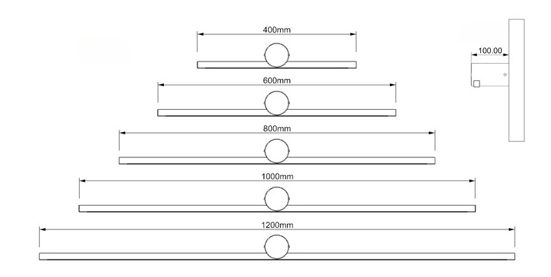 Sinbari Modern Sleek Linear Balance Wall Light Sinbari Modern Sleek Linear Balance Wall Light Size Chart
