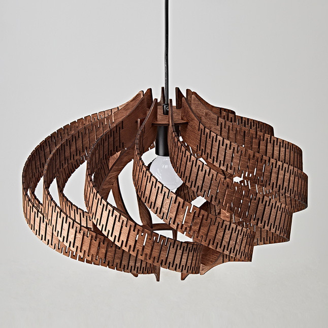 Svolkram Modern Twisted Spiral Wooden Pendant Light Svolkram Modern Twisted Spiral Wooden Pendant Light Sculptural