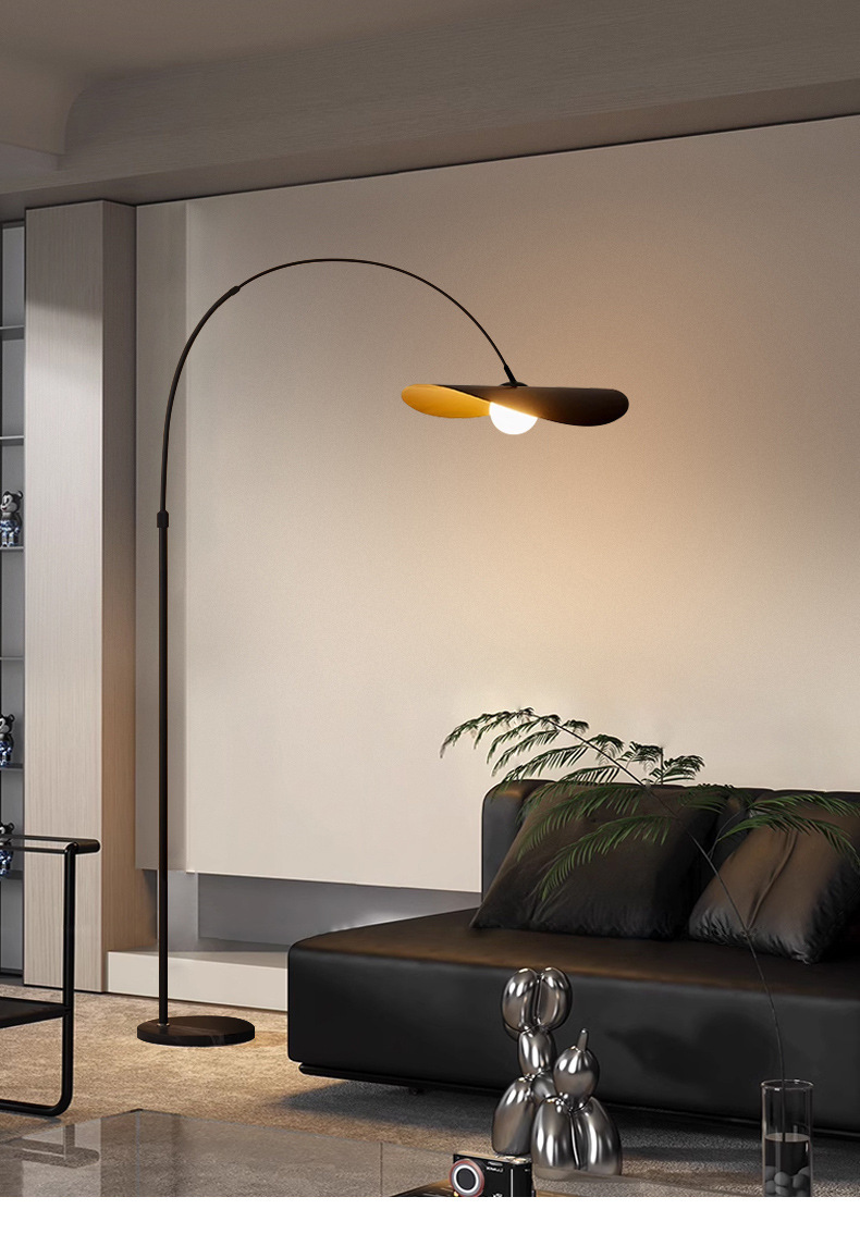 Varindal Modern Floating Petal Hat Floor Lamp Varindal Modern Floating Petal Hat Floor Lamp Living Room Matte Black