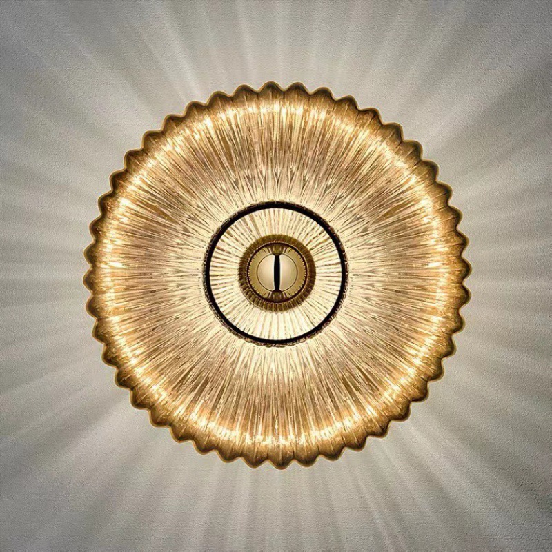 Vindlaro Modern Ribbed Shell Radiant Sunburst Wall Light Vindlaro Modern Ribbed Shell Radiant Sunburst Wall Light