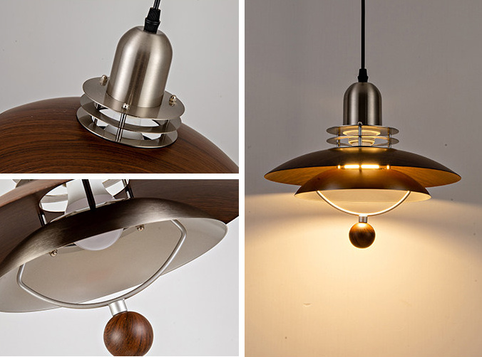 Vindorli Japandi Layered Disc Pendant Light Vindorli Japandi Layered Disc Pendant Light Natural Wood
