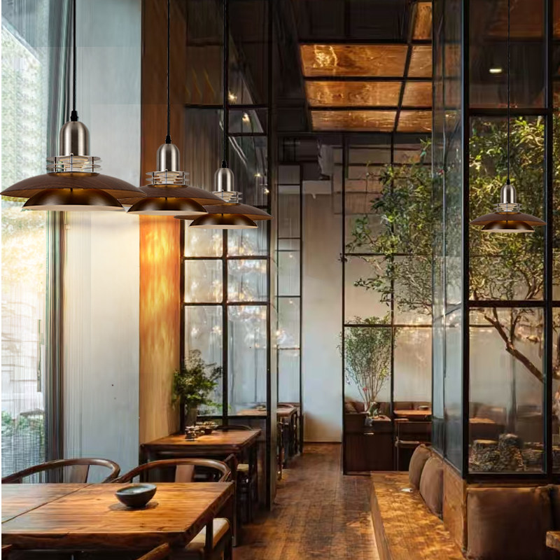 Vindorli Japandi Layered Disc Pendant Light Vindorli Japandi Layered Disc Pendant Light Restaurant Natural Wood