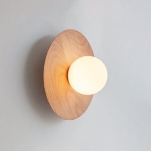 Home Vindsora Scandinavian Eclipse Wooden Disc Wall Light