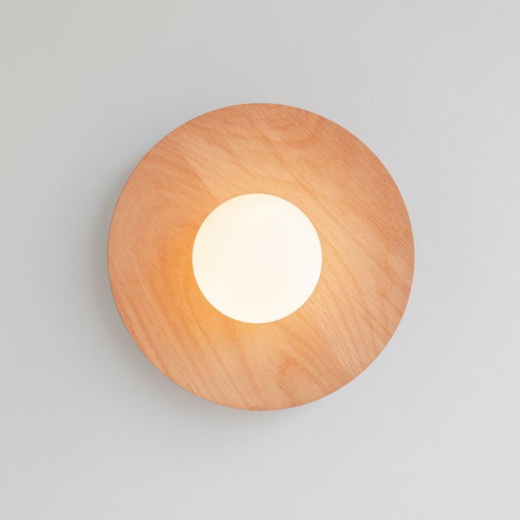 Vindsora Scandinavian Eclipse Wooden Disc Wall Light Vindsora Scandinavian Eclipse Wooden Disc Wall Light Minimalist Round