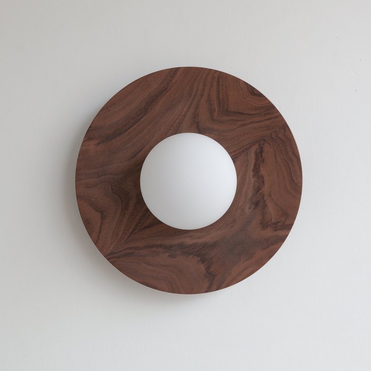 Vindsora Scandinavian Eclipse Wooden Disc Wall Light Vindsora Scandinavian Eclipse Wooden Disc Wall Light Minimalist