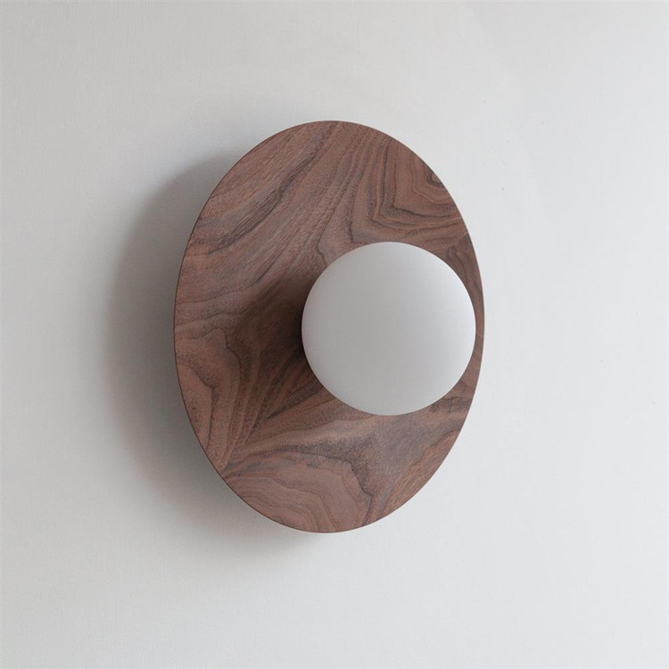 Vindsora Scandinavian Eclipse Wooden Disc Wall Light Vindsora Scandinavian Eclipse Wooden Disc Wall Light Round